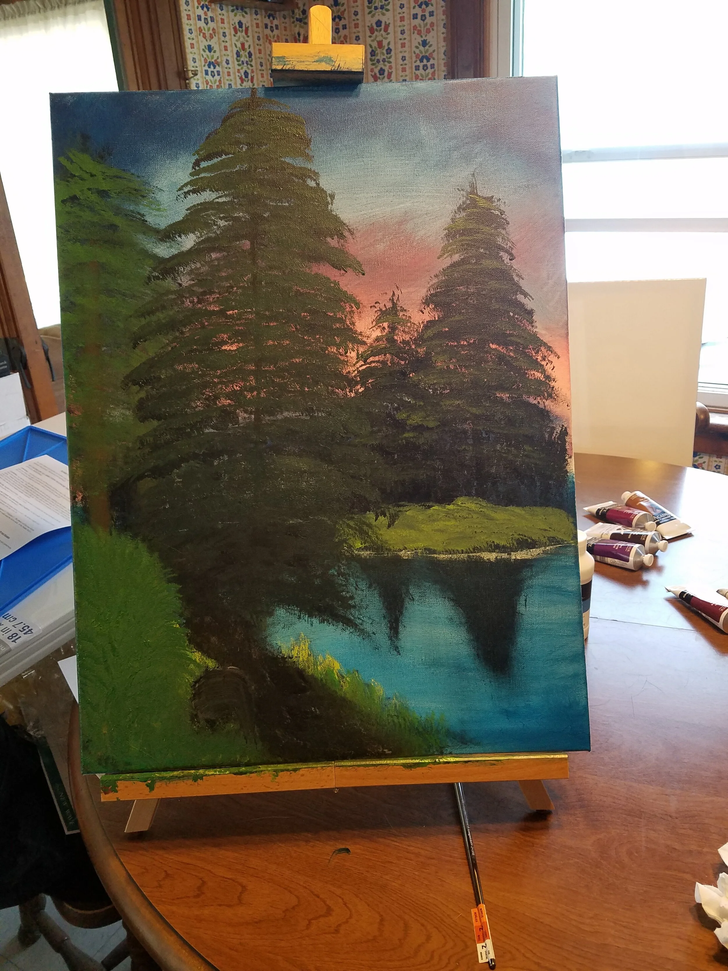 A few days later — Bob Ross would be proud (maybe)